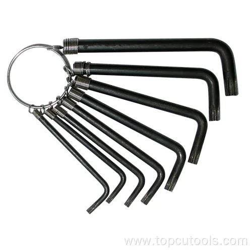 8PCS Black " Tamper Torx" Spanners Hex Key Wrench Set Ring with a Ring